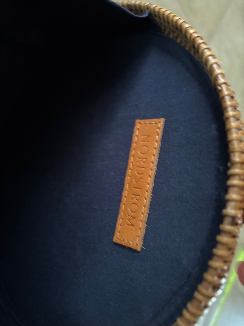 Round Woven Crossbody Bag in Brown - Picture 6 of 8